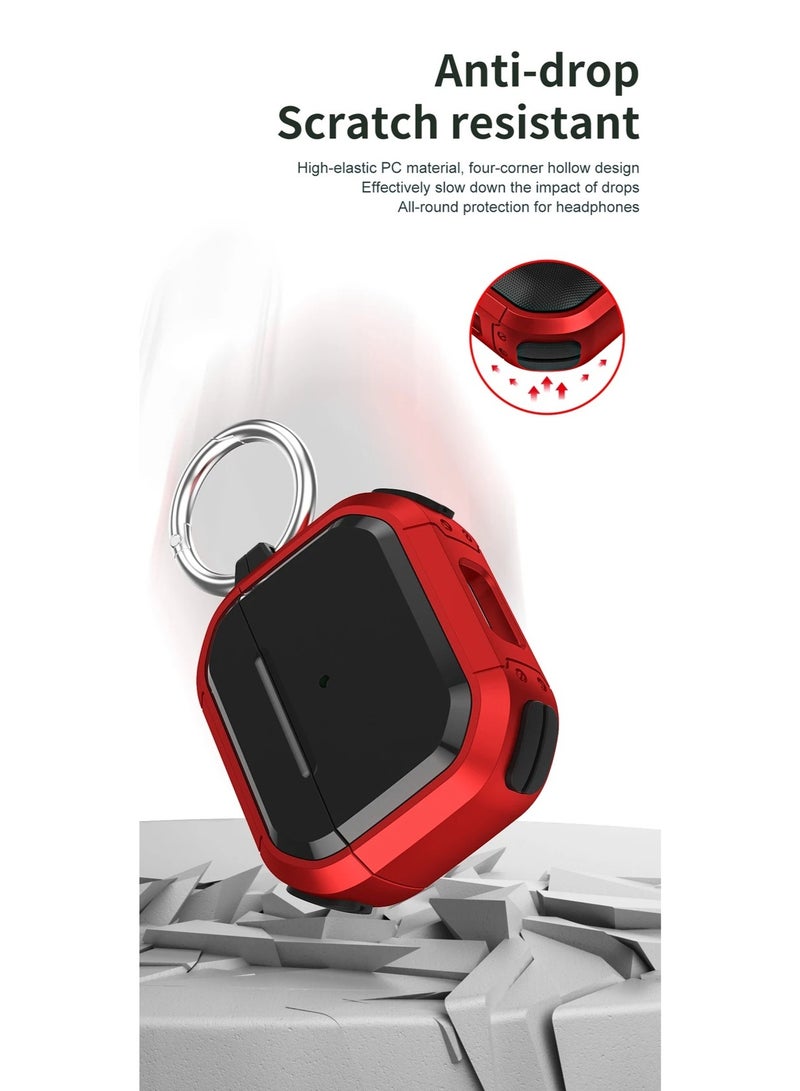 Full Protection Earphone Case for Airpods 4 Full Cover Wireless Charging Shockproof Shell Case Keychain (Green) - Image 4