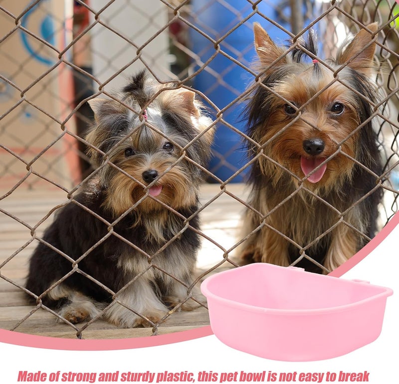 Plastic Hanging Pet Food Bowl for Cats and Small Dogs, Round Puppy Feeding and Water Dish, Space-Saving Cage Mounted Bowl for Travel and Home Use - Image 3