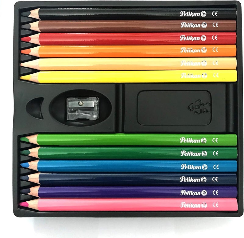 Pelikan Jumbo Colored Pencils, 12 Jumbo Colored Pencils with one Free Sharpener - Image 2