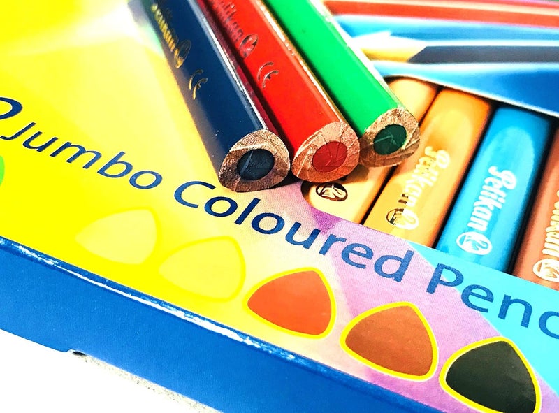 Pelikan Jumbo Colored Pencils, 12 Jumbo Colored Pencils with one Free Sharpener - Image 4