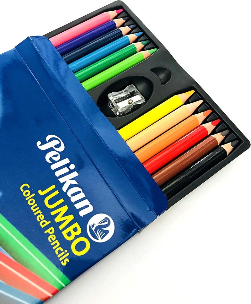 Pelikan Jumbo Colored Pencils, 12 Jumbo Colored Pencils with one Free Sharpener - Image 3