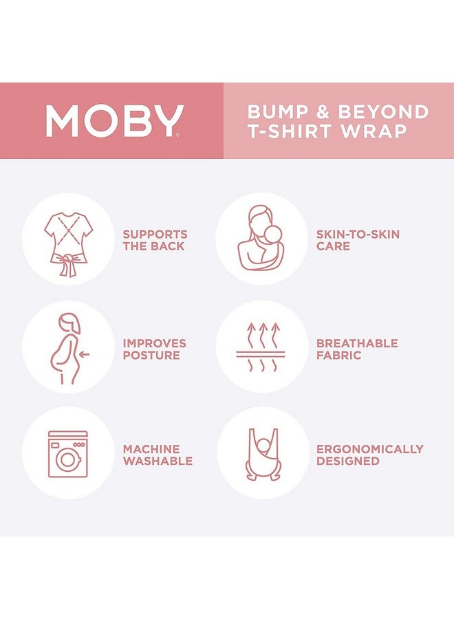 moby Moby Bump & Beyond T-Shirt Baby Wrap Carrier, Ivory - Size 2 (Medium), Versatile Support Wrap for Pregnant Mothers, Sling Carrier for Infants, Carries Babies up to 19.8lbs (8-12 Months)  - Image 3