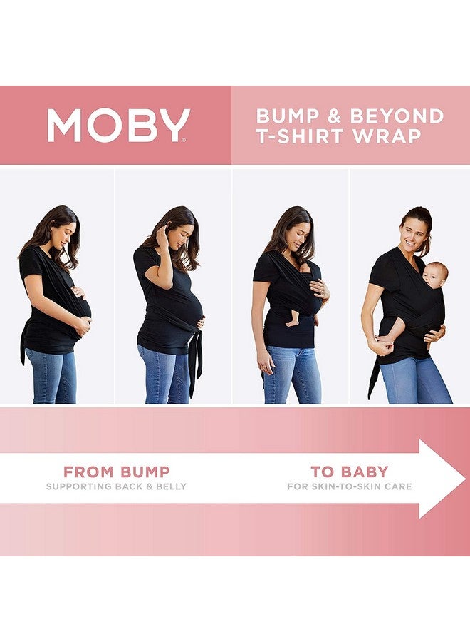 moby Moby Bump & Beyond T-Shirt Baby Wrap Carrier, Ivory - Size 2 (Medium), Versatile Support Wrap for Pregnant Mothers, Sling Carrier for Infants, Carries Babies up to 19.8lbs (8-12 Months)  - Image 1