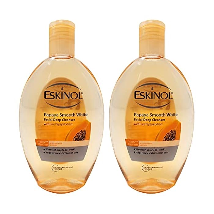 Eskinol Lot of 2 Eskinol Naturals Papaya Facial Cleanser 7.6 Oz - 225 ml Bottle - Image 1