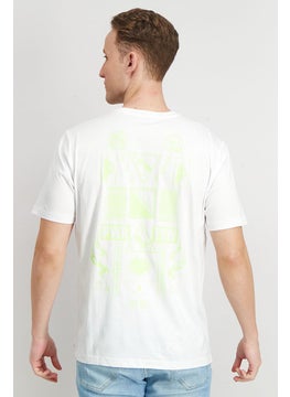 DIESEL Men Crew Neck Short Sleeve Brand Logo T-Shirt, White  - Image 3