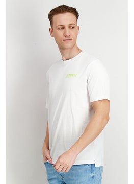 DIESEL Men Crew Neck Short Sleeve Brand Logo T-Shirt, White  - Image 4