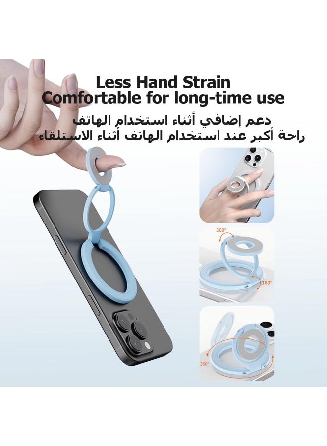 حامل هاتف مغناطيسي من سبيكة فاخرة – حامل مكتبي ثلاثي الطي، متوافق مع MagSafe، عالمي لجميع الهواتف الذكية، أسود - Image 4