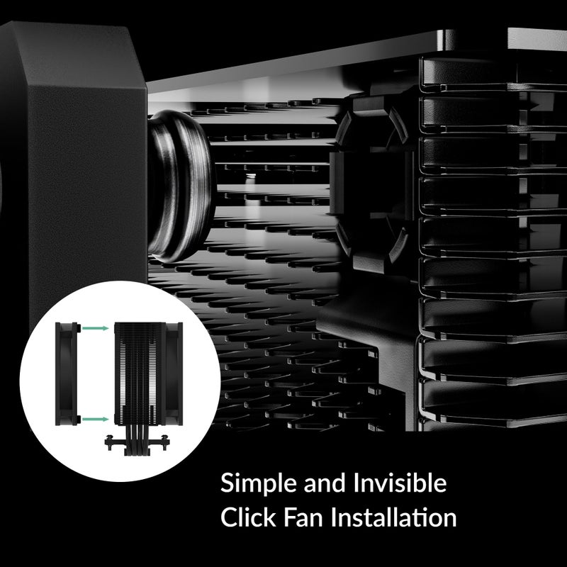 ARCTIC Freezer 36 (Black) - Single-Tower CPU Cooler with Push-Pull, Two Pressure-optimised 120 mm P Fans, Fluid Dynamic Bearing, 200â€“1800 RPM, 4 Heatpipes, incl. MX-6 Thermal Compound - Image 3