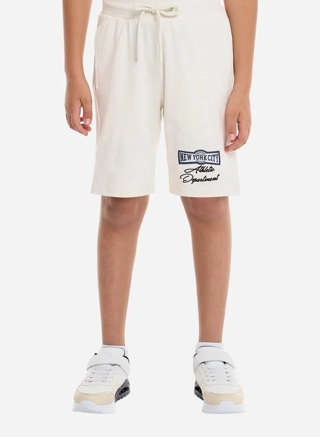 victor and jane Victor And Jane Boys Cream Cotton Embroidered T-Shirt and Shorts Set