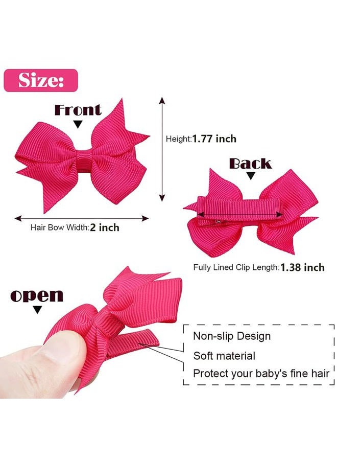 ALinmo Hair Clips for Girls - 80PCS Fully Lined Tiny Alligator Bows in Pairs for Infants and Toddlers - Image 2