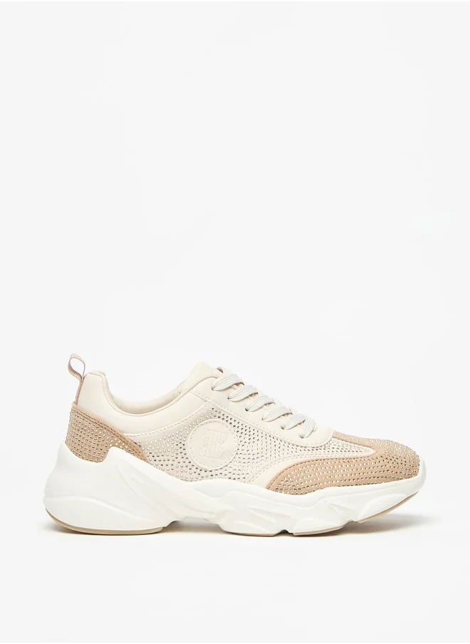 ايل Women's Textured Lace-Up Chunky Sports Shoes