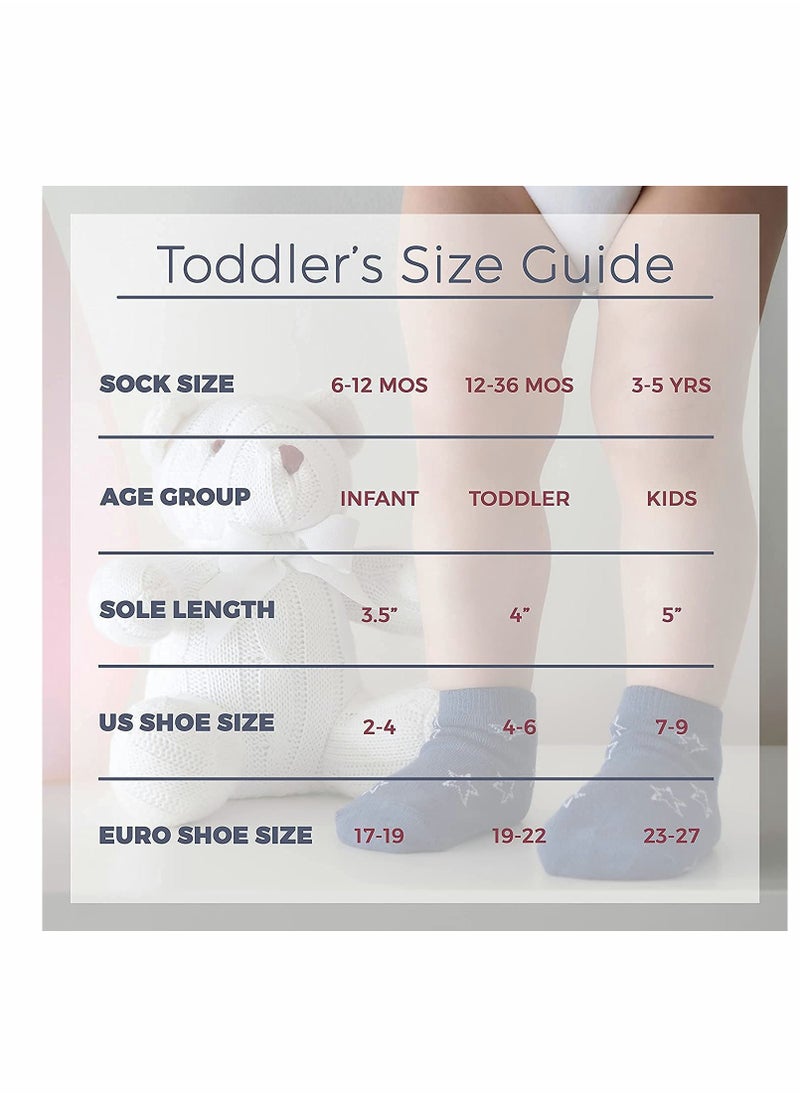 SYOSI ELECDON Non Slip Toddler Socks, Anti Skid Athletic Socks with Grip, for Toddlers Boys or Girls, Anti-Slip Ankle Socks for Infants and Kids(12 Pairs)  - Image 4