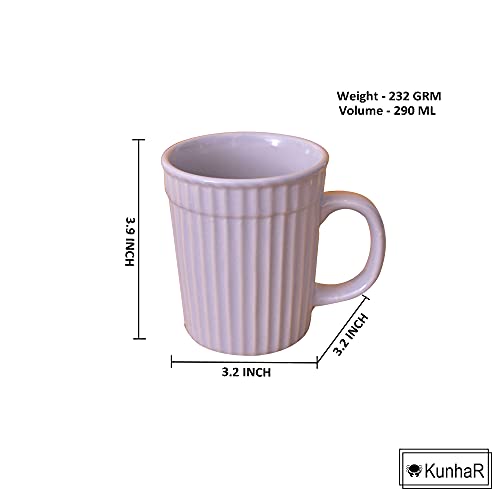 Kunhar Ceramic Coffee Mugs - 4 Piece, Baby Blue, 290ml - Image 3