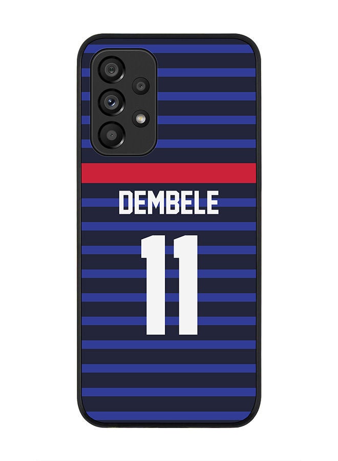 Stylizedd Rugged Black edge case for Samsung Galaxy A33 5G Slim fit Soft Case Flexible Rubber Edges Anti Drop TPU Gel Thin Cover - Football Team - France Player Name - Dembele - Image 1