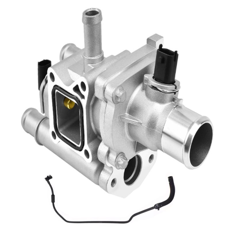 Thermostat Assembly: Silver Aluminum Construction Enhanced Cooling Efficiency Thermostat Housing - Perfect Fit Engine Coolant Thermostat Housing Assembly for Chevy Cruze Engine Cooling System Upgrade - Image 1