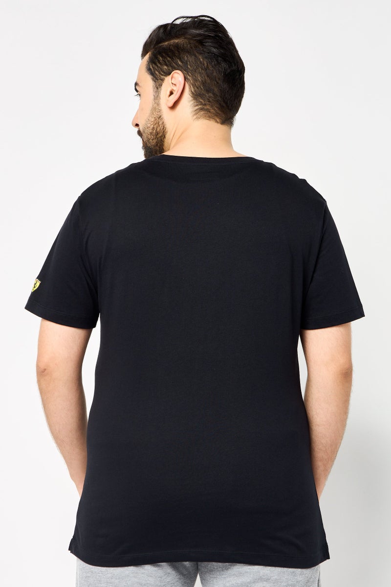 Scuderia Ferrari Men Slim Fit Short Sleeves Outdoor T-Shirt, Black - Image 4