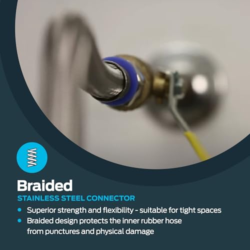 Eastman 18 Inch Steel-Flex Water Heater Connector, 3/4 Inch FIP Swivel x 3/4 Inch MIP Rigid, Flexible Braided Stainless Steel, 48254 - Image 4