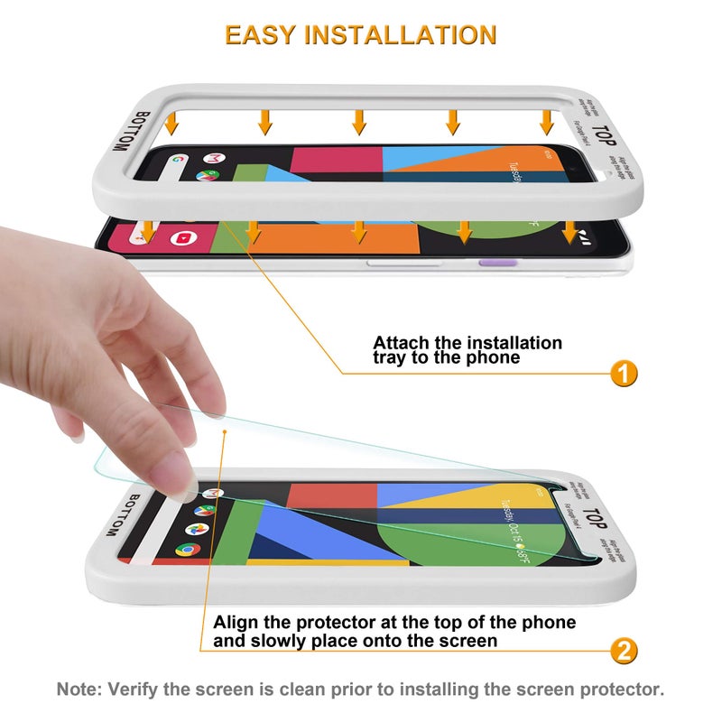 Supershieldz (2 Pack) Designed for Google Pixel 4 Tempered Glass Screen Protector with (Easy Installation Tray) Anti Scratch, Bubble Free - Image 2