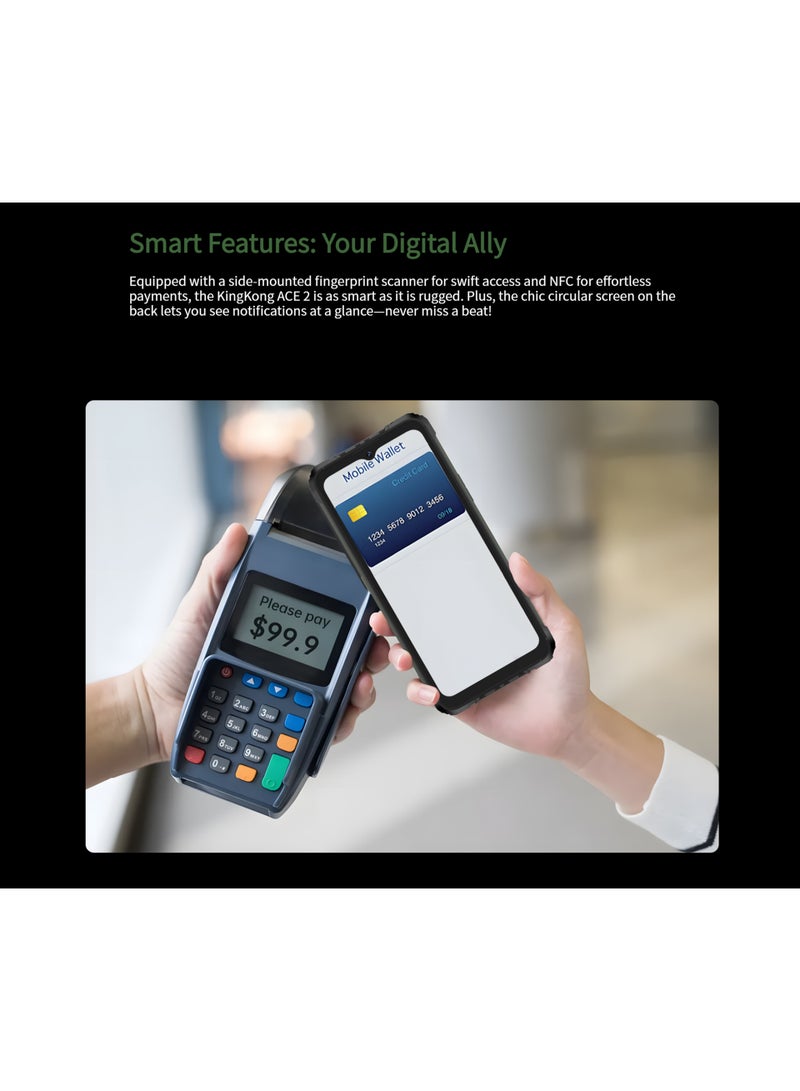 Cubot Kingkong ACE 2 Rugged Smartphone 6.56-inch 90Hz HD+ Display Android 14 Mobile 6GB RAM 128GB ROM 48MP+16MP Camera 5100mAh Battery Waterproof Slim Rugged Phone – Black Orange - Image 5