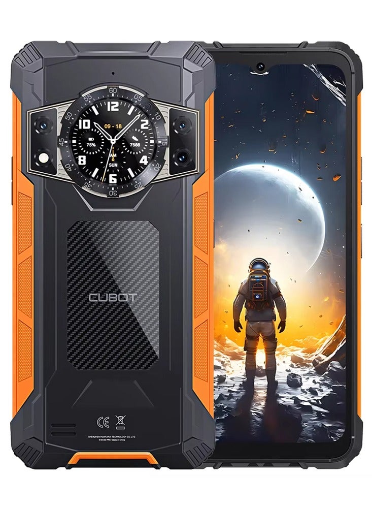 Cubot Kingkong ACE 2 Rugged Smartphone 6.56-inch 90Hz HD+ Display Android 14 Mobile 6GB RAM 128GB ROM 48MP+16MP Camera 5100mAh Battery Waterproof Slim Rugged Phone – Black Orange - Image 1