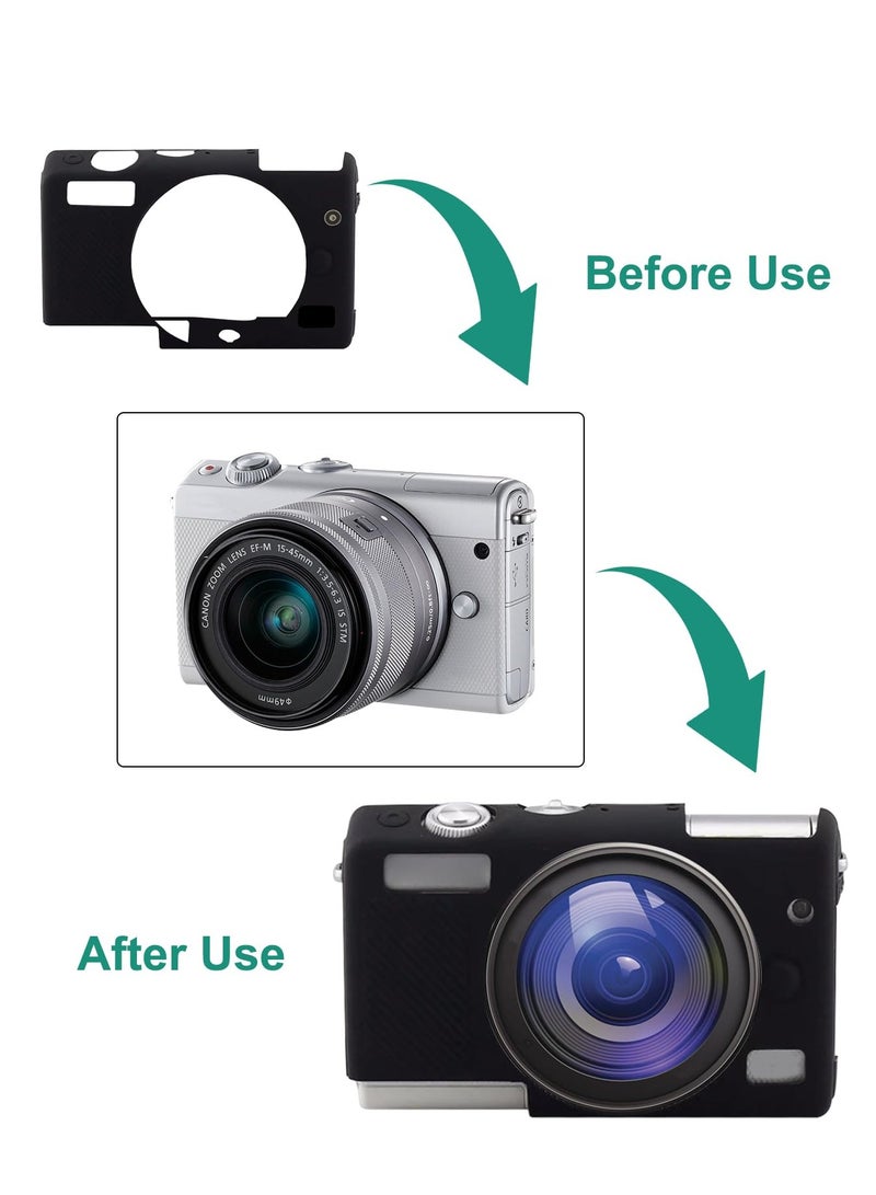 SOLARAE Digital Camera Case for Canon EOS M200 Slim Durable Lightweight Rubber Soft Silicone Camera Protective Cover (Black) - Image 4