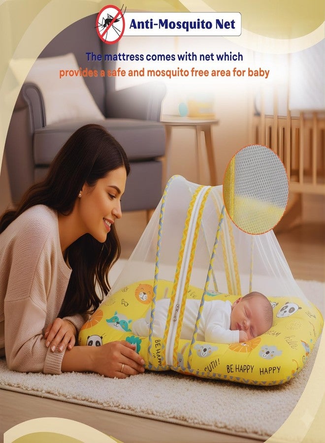 Toddylon Baby Bedding Set for New Born | Cotton Baby Bed with Mosquito Net, Carry Bag | Infant Carry Bed (0–6 Months, Yellow Lion) - Image 5