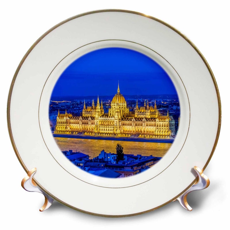 3dRose cp_207864_1 Hungarian Parliament at Twilight Porcelain Plate 8