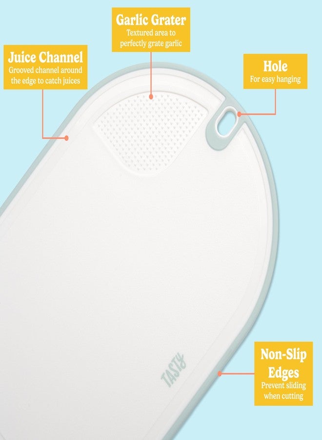 تيستي طقم ألواح تقطيع Tasty، يتضمن طقم أدوات المائدة ثلاثة ألواح قابلة للعكس مقاس 13 بوصة × 8.75 بوصة مع حامل مريح، آمن للاستخدام في غسالة الأطباق - Image 3