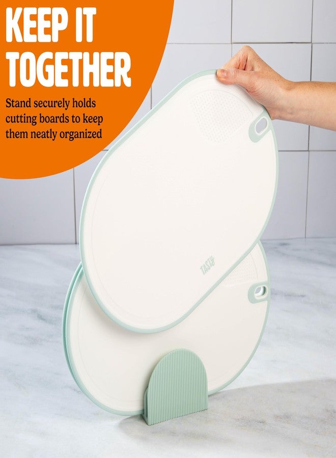 تيستي طقم ألواح تقطيع Tasty، يتضمن طقم أدوات المائدة ثلاثة ألواح قابلة للعكس مقاس 13 بوصة × 8.75 بوصة مع حامل مريح، آمن للاستخدام في غسالة الأطباق - Image 4
