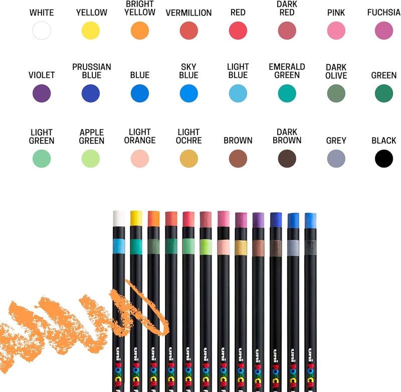 POSCA Posca Pastels Premium Art Set of 24 Wax Pastels Art Supplies for Home and School  Luxury Crayons for Adults - Image 2