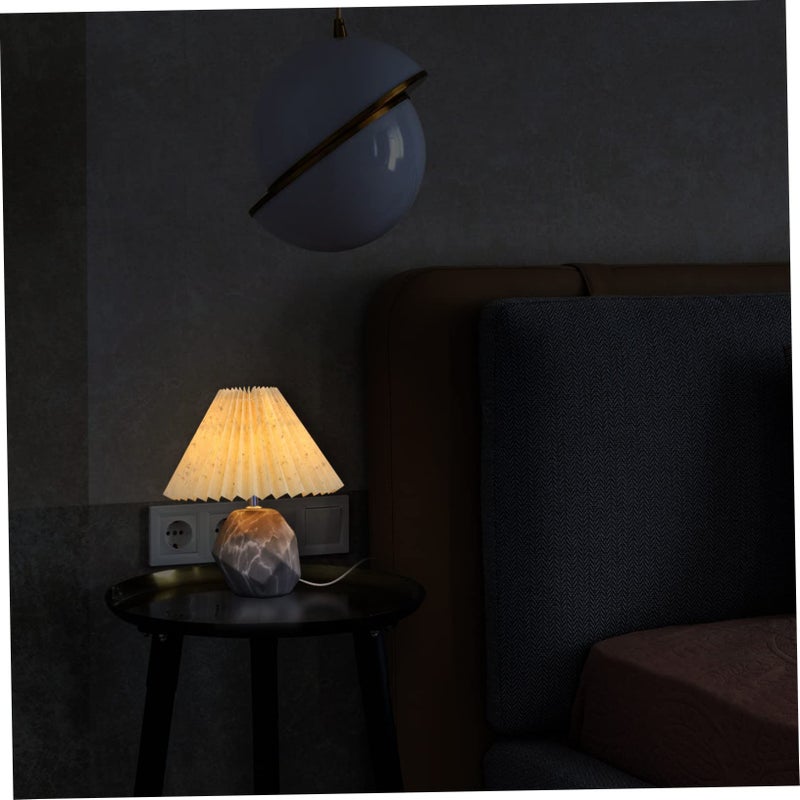 Diamond Shape Ceramic Night Light Bedside Lamp Warm White Room Decor - Image 4