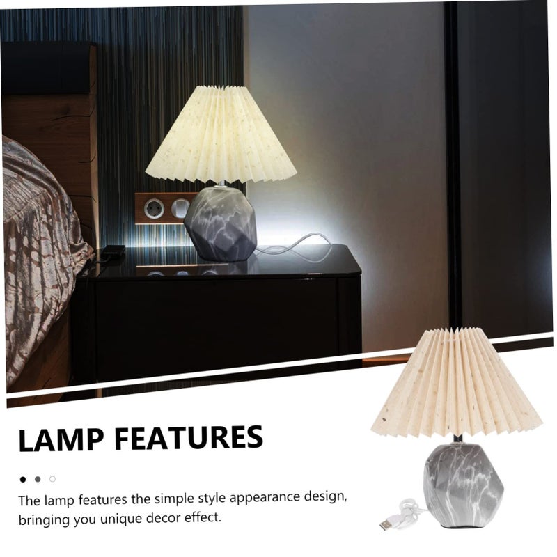 Diamond Shape Ceramic Night Light Bedside Lamp Warm White Room Decor - Image 5