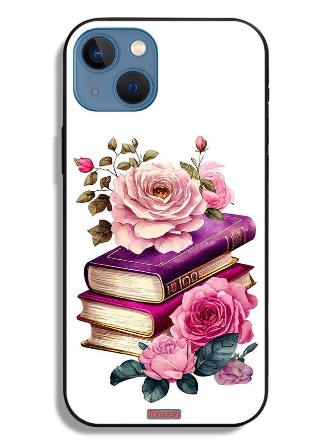 Tolwak Apple iPhone 13 Protective Case Roses And Books - Image 2