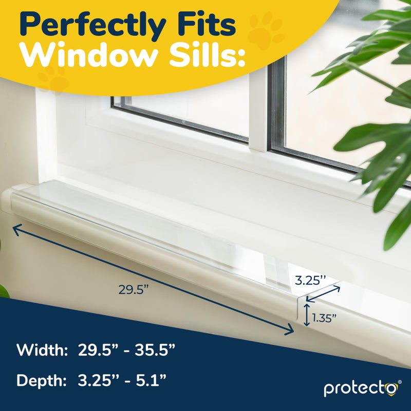 PROTECTO Window Sill Protector from Dogs & Cats, 29.5 x 3.25 Clear Window Guards from Cats Scratching Chewing & Clawing | Keep Your Sills Smooth & Paws Safe | Ultra Strong Window Sill Cover Protection - Image 4