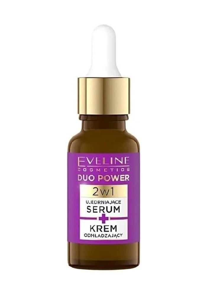 EVELINE COSMETICS Eveline Duo Power 2-in-1 Firming Serum - 18ml, Anti-Aging Face & Neck Serum-Cream with Peptides, Lactic Acid & Vitamin C - Image 2