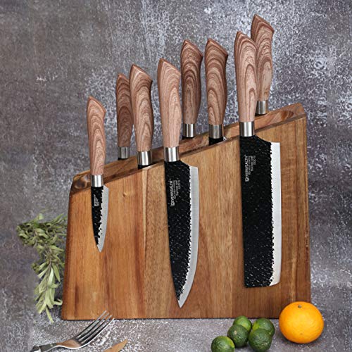 Resafy Magnetic Knife Wooden Block Knife Display Holder Rack Magnetic Stands with Strong Enhanced Magnets Kinves Strip - Image 2