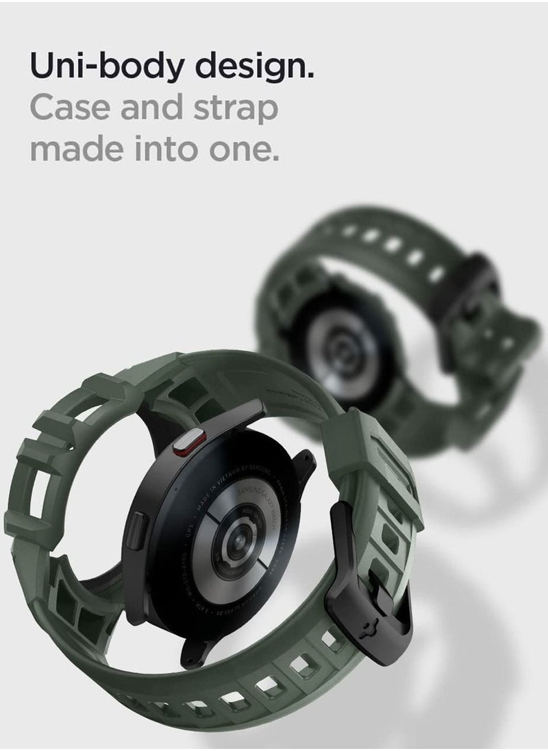 Spigen Rugged Armor PRO Case with Band for Samsung Galaxy Watch 4 44mm (2021) - Mil Green  - Image 3