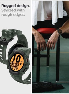 Spigen Rugged Armor PRO Case with Band for Samsung Galaxy Watch 4 44mm (2021) - Mil Green  - Image 5