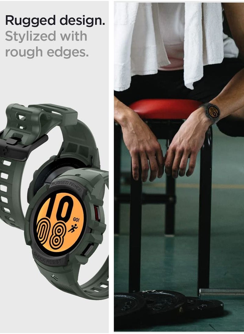 Spigen Rugged Armor PRO Case with Band for Samsung Galaxy Watch 4 44mm (2021) - Mil Green  - Image 5