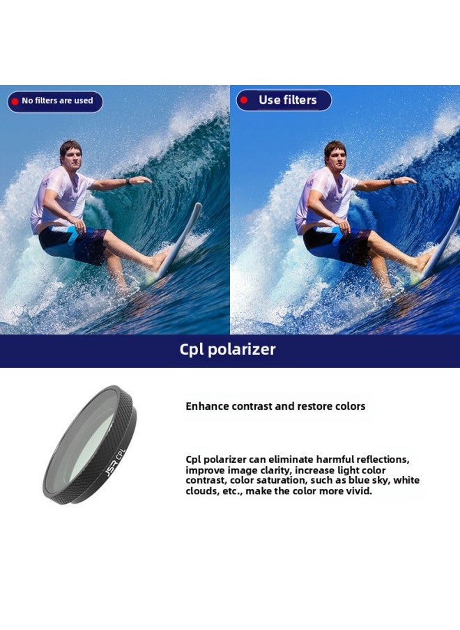 جنرال ملحقات الكاميرا الرياضية JUNESTAR لـ Insta360 GO2 GO3 GO3S مرشح التعتيم الاستقطاب-اللون: GO3S LB CPL  - Image 1