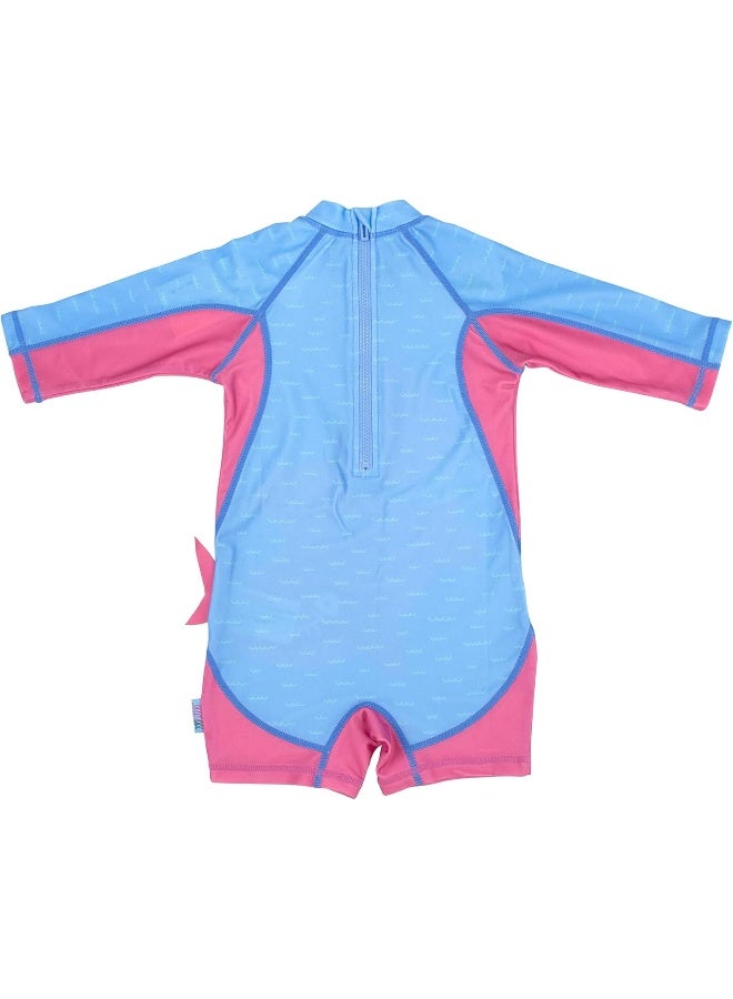 Zoocchini Baby/Toddler Pink Shark One-Piece Swimsuit with UPF 50+ Protection - Image 2