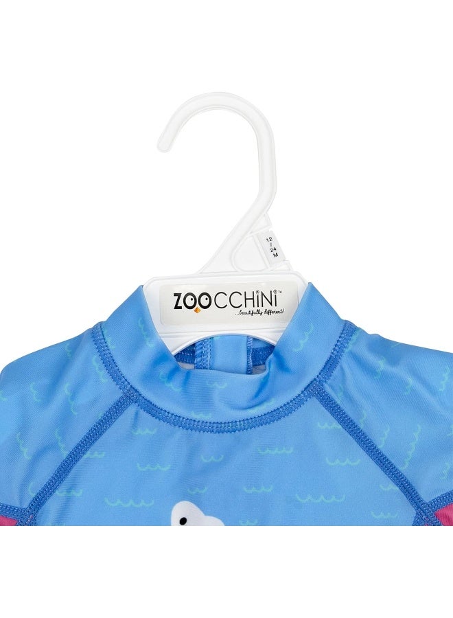 Zoocchini Baby/Toddler Pink Shark One-Piece Swimsuit with UPF 50+ Protection - Image 3