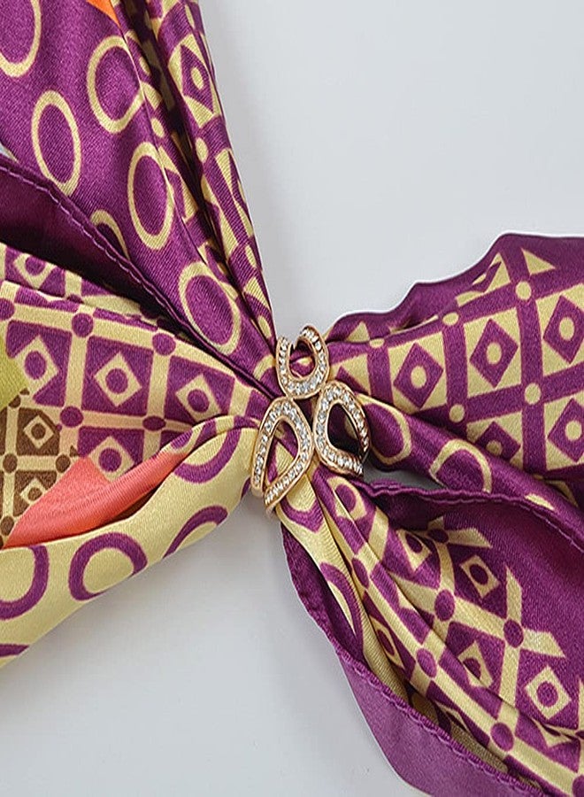 123Arts 6pcs Women's Fashion Flover Faux Pearl Crystal Rhinestone Scarf Ring Buckle Clip - Image 4