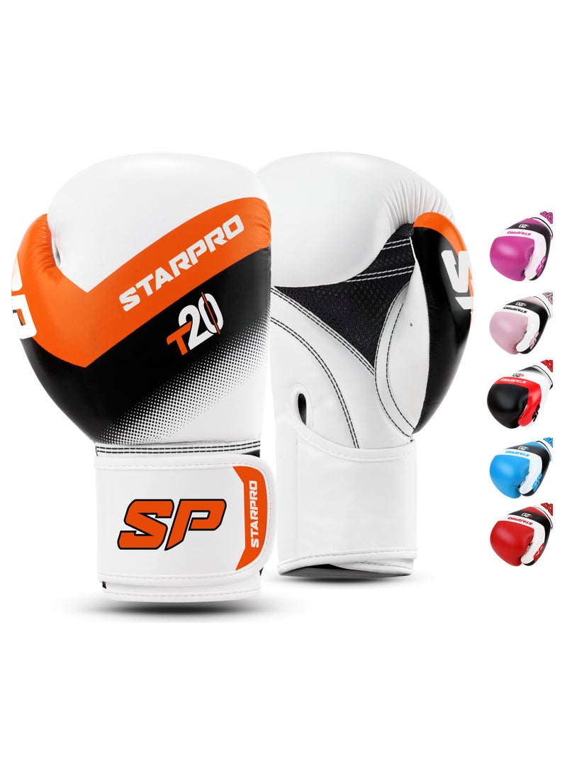 ستاربرو Starpro Junior T20 قفازات الملاكمة | الأزرق الوردي والأبيض | لتدريب الشباب والمبارزة في الملاكمة واللياقة البدنية والملاكمة للكيك بوكسينغ | أطفال 4 أوقية 6 أونصة - Image 1
