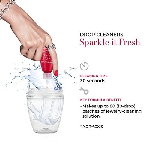 CONNOISSEURS Dazzle Drops Advanced Jewelry Cleaner Concentrate - Makes Fresh Solution Every Time - Includes Dipping Spoon, Brush, and Container - Image 3