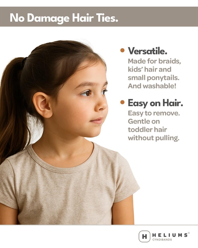 Heliums Extra Small Hair Ties No Damage - Sandy Blonde - Mini 0.7 Inch Tiny Soft Seamless Hair Bands for Toddlers, Braids, Kids Ponytails- 40 Count - Image 3