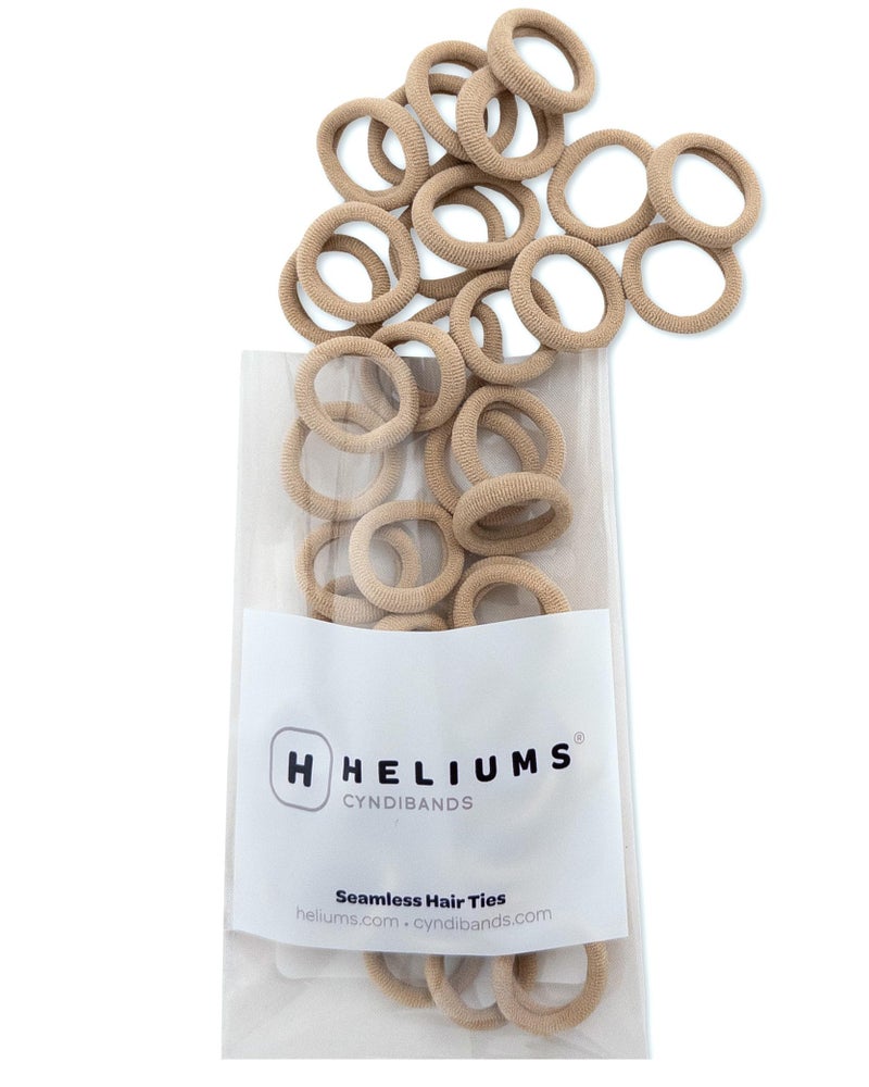 Heliums Extra Small Hair Ties No Damage - Sandy Blonde - Mini 0.7 Inch Tiny Soft Seamless Hair Bands for Toddlers, Braids, Kids Ponytails- 40 Count - Image 1
