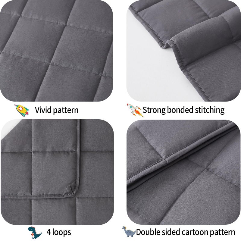 HOSUKKO Weighted Blanket - Weighted Blanket 3 lbs Grey Heavy Blanket - Small Size Bresthable Blanket(20 * 30 inches, 3 lbs) - Image 2
