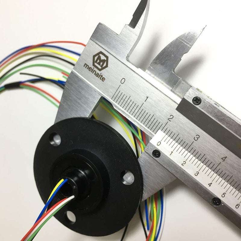 Taidacent Hollow Slip Signal Power Continued 2/4/6/12 Road Collector Ring Conductive Electric Motor Slip Ring Rotating Connector (5mm Inner 22mm Outer 6 Wire 2A) - Image 3