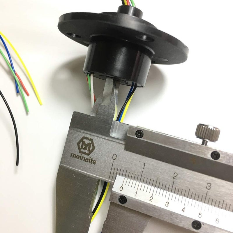 Taidacent Hollow Slip Signal Power Continued 2/4/6/12 Road Collector Ring Conductive Electric Motor Slip Ring Rotating Connector (5mm Inner 22mm Outer 6 Wire 2A) - Image 4